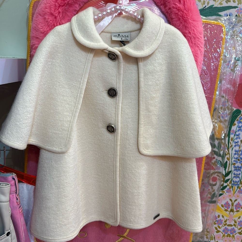 Marae Cream Wool Cape Coat